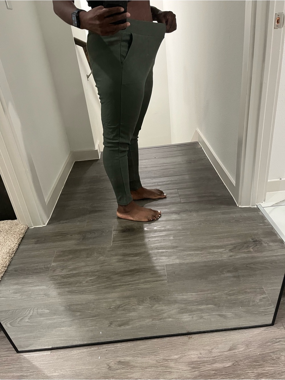 Slim Fit Olive Green Women's Ponte Pants